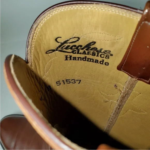 Lucchese Classics Men's Western Roper Boots Color Brown Size 7 B Handmade - Picture 11 of 15